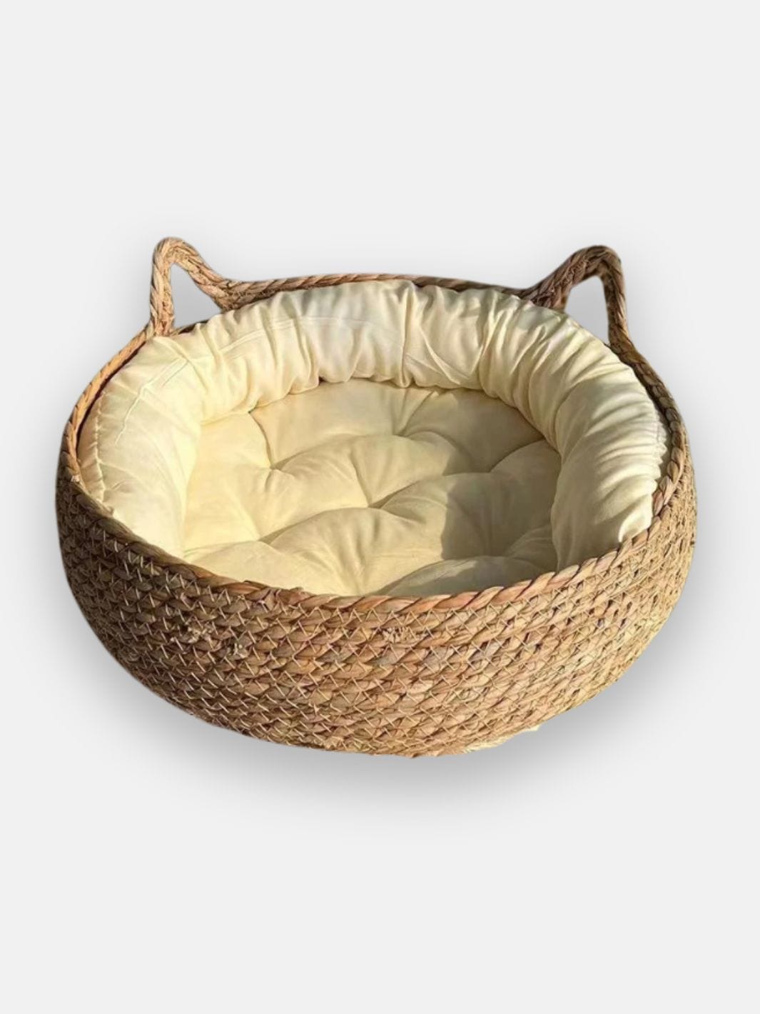 Panier en osier pour chat avec coussin traversin 46cm