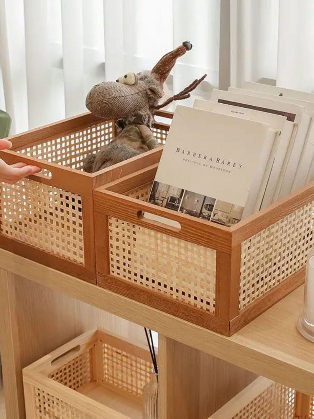 Panier osier rangement bois