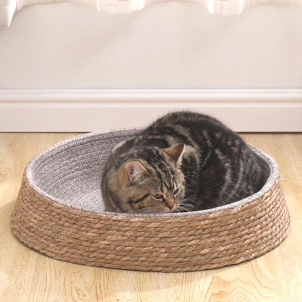 Panier rond en osier pour chat 38x38 cm
