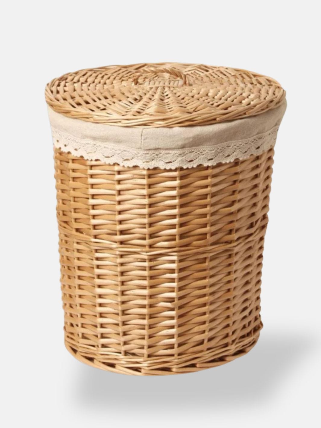 Panière à linge osier H 33 cm D 31 cm