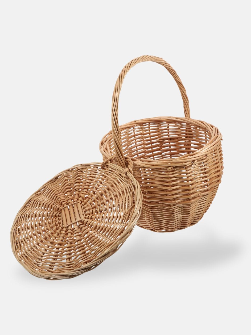 Petit panier osier avec couvercle et anse 30x21 cm