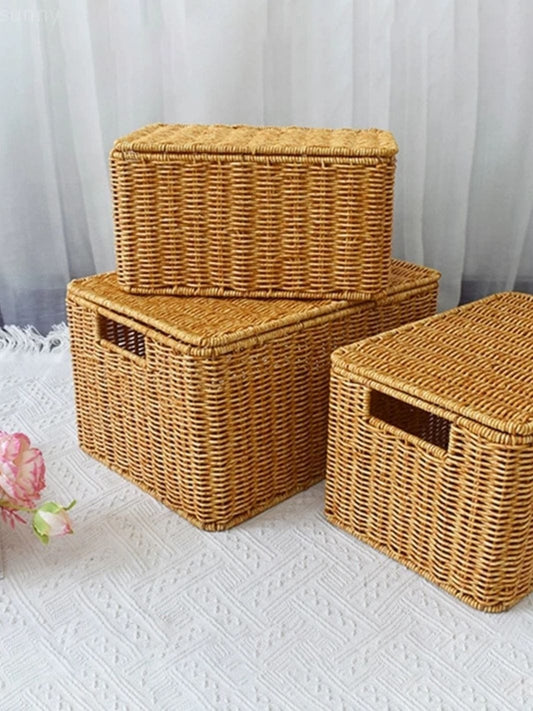 Boite rangement osier 28x18.5x16.5 cm