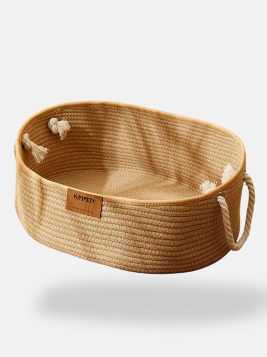 Grand panier à chat en osier 50x36x19 cm