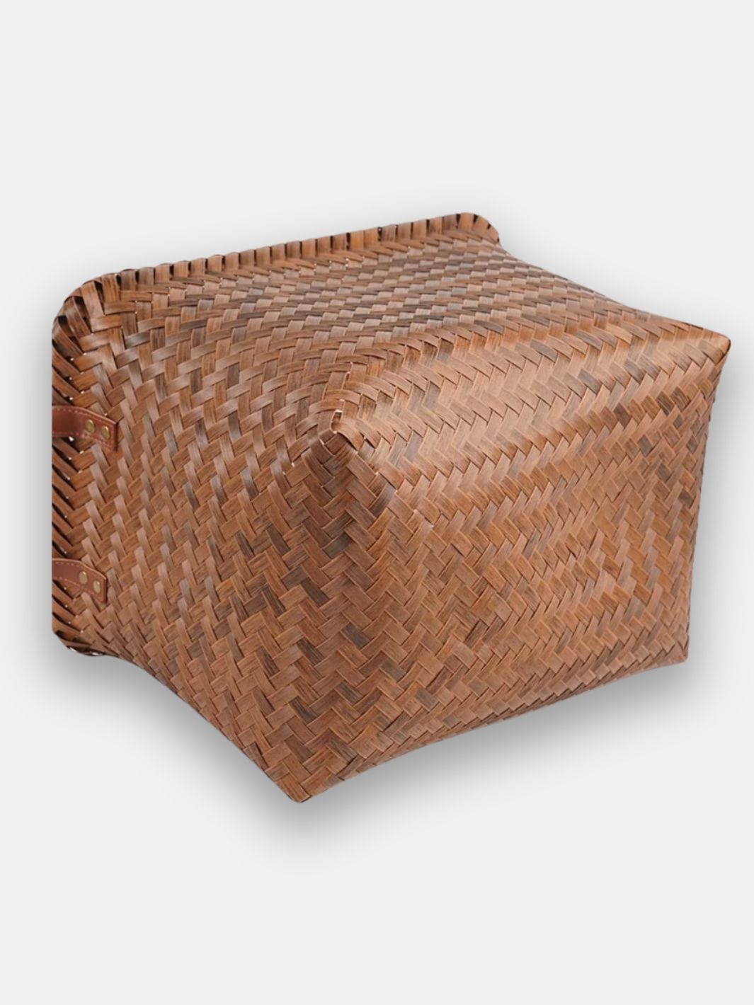 Grand panier à linge en osier rectangulaire