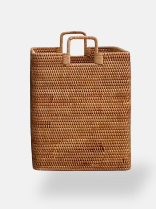 Panier à linge en osier rectangulaire H 43 cm L 36 cm