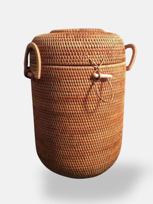 Panier à linge osier avec couvercle