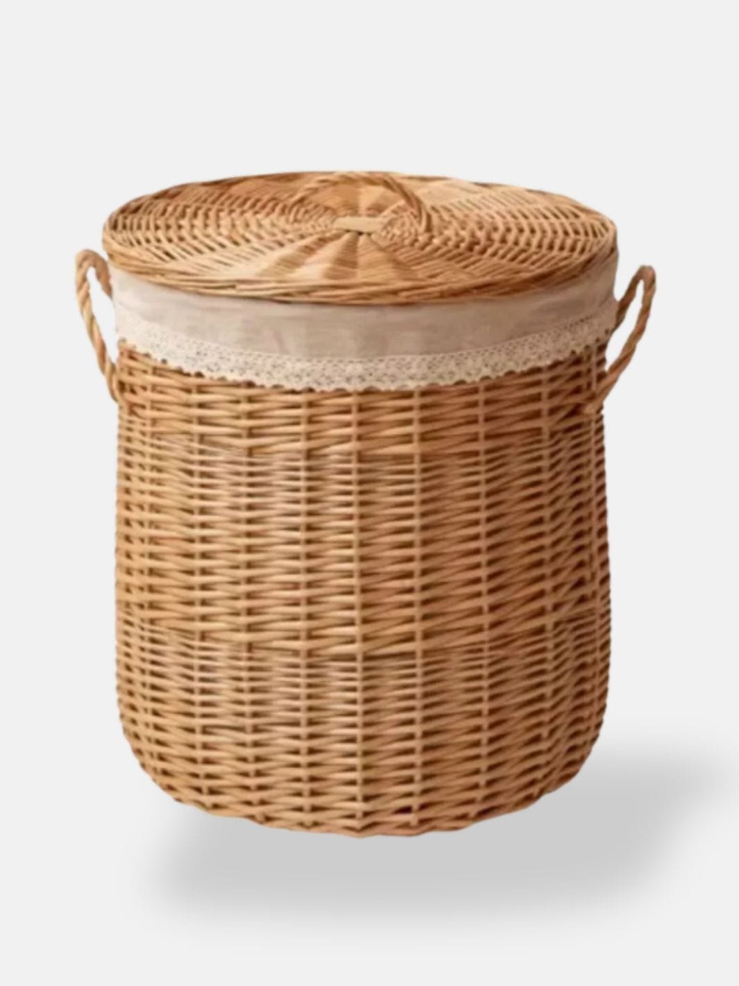 Panier à linge osier rond H 40 cm D 35 cm