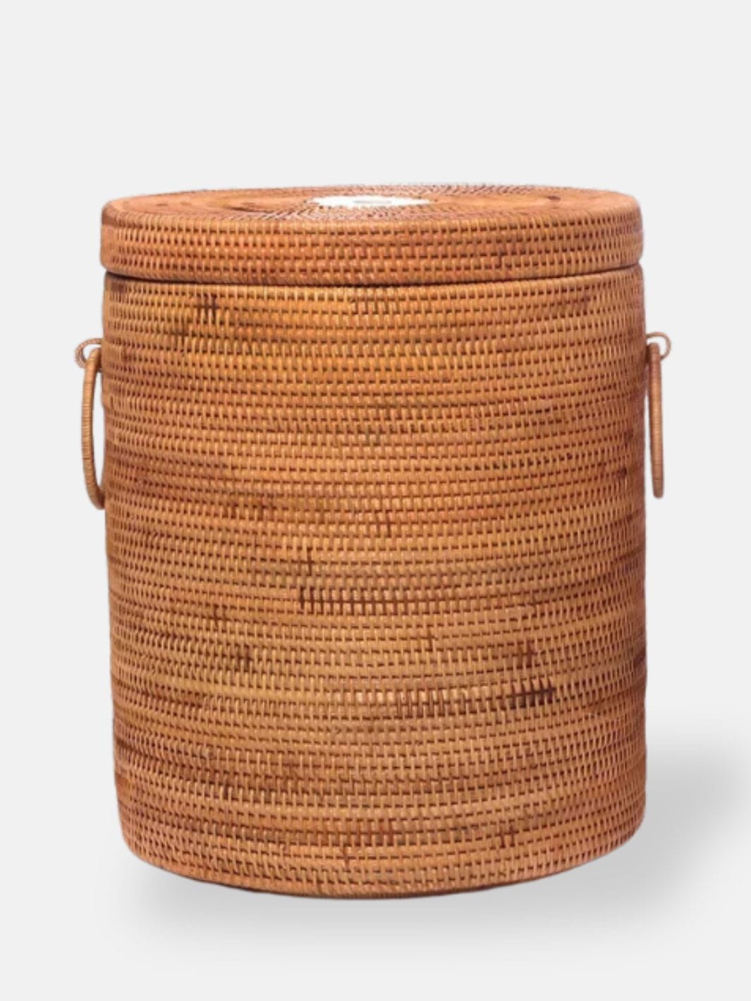 Panier à linge sale en osier H 48 cm D 40 cm