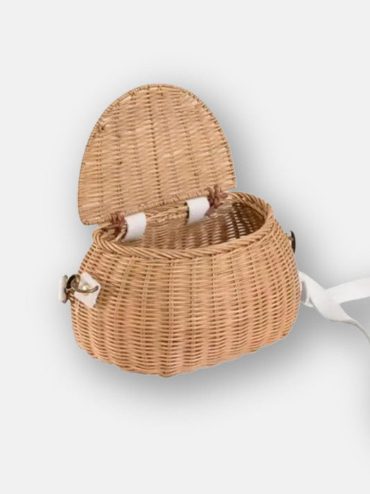 Panier de pêche en osier avec couvercle