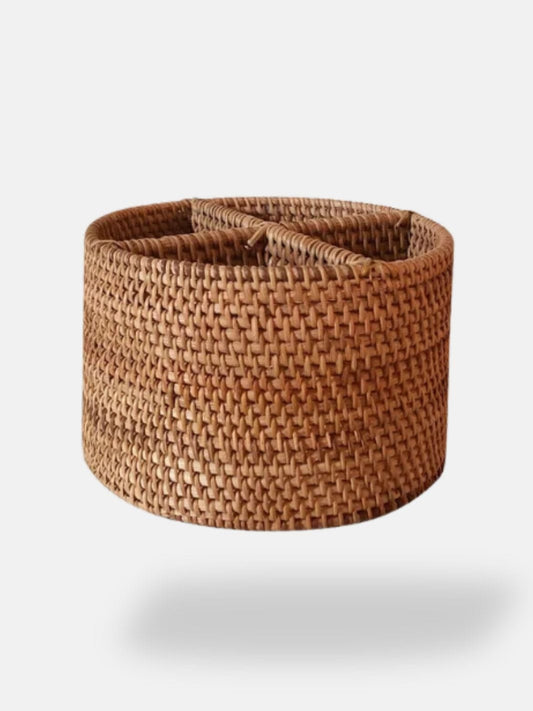 Panier de rangement en osier pour salle de bain Rond