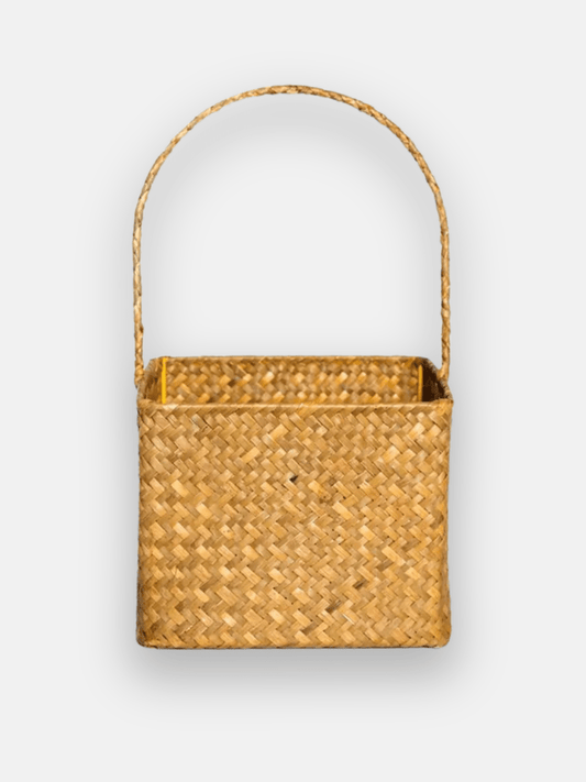 Panier en osier carré safran 15x15x11cm