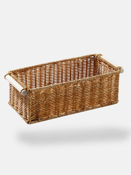 Panier osier rangement cuisine 25x8x6 cm