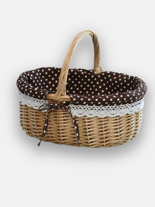 Panier pique-nique en osier noir