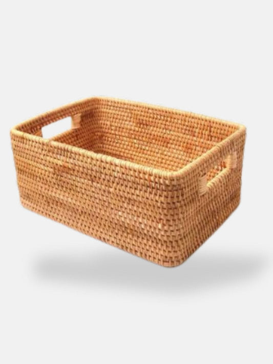 Panier rangement osier rectangulaire 31x23x15 cm