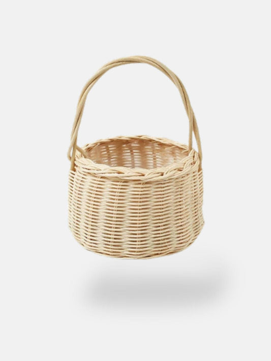 Petit panier blanc osier 12x21 cm