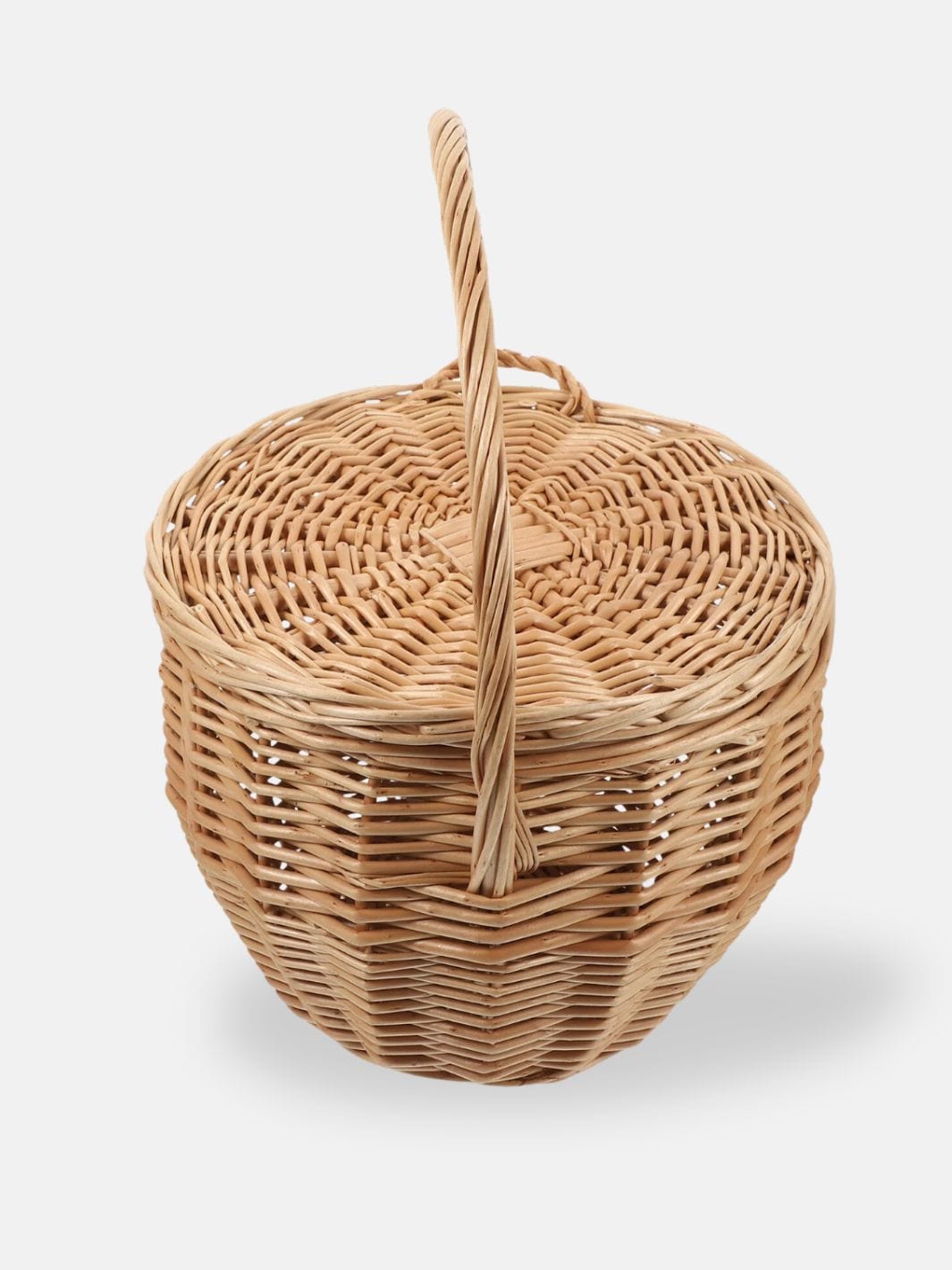 Petit panier osier avec couvercle et anse 30x21 cm