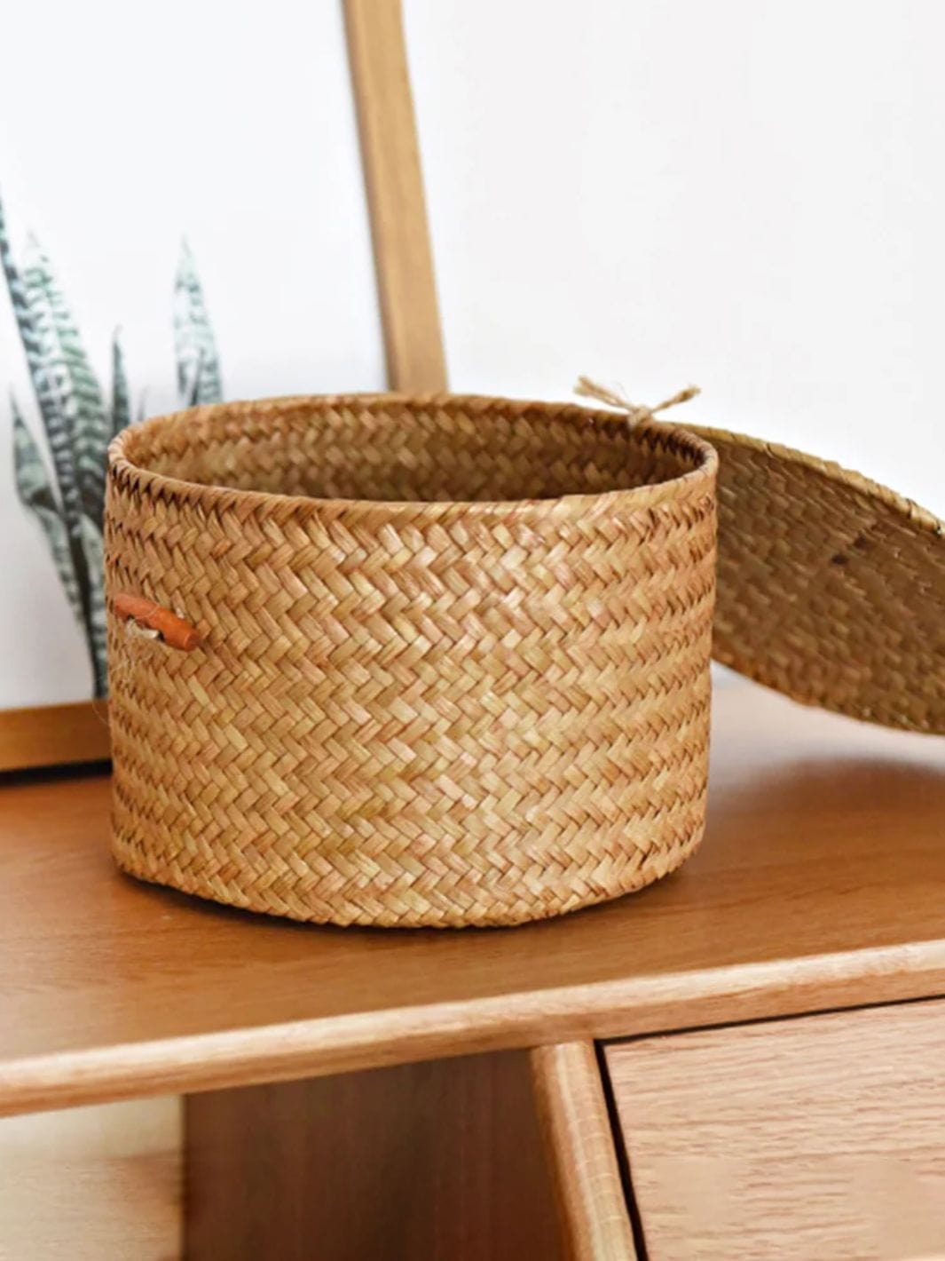 Petite boite de rangement en osier 18x12 cm